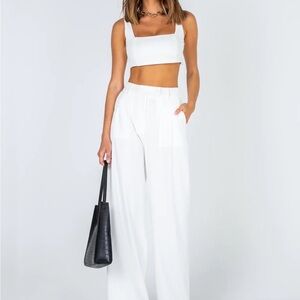 Princess Polly White Wide Leg Pants